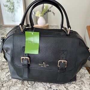 NWT Kate Spade Cruiser Allen Street Raquelle Leather Satchel Black
